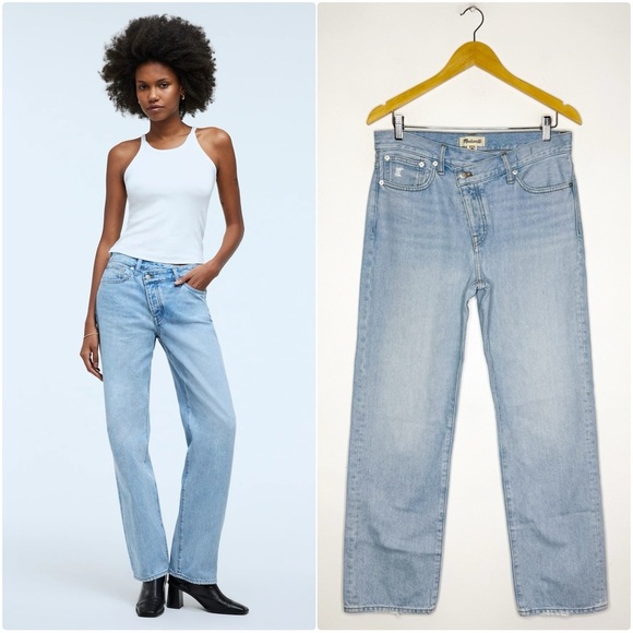 Madewell Low-Slung Straight Jeans Blue Wash Size 26 - Picture 1 of 9